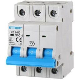 Ettroit Interruttore Magnetotermico Automatico 3p 16a 380v 6ka 3 Moduli Din Jx131660