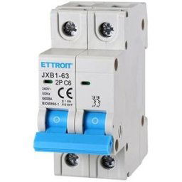 Ettroit Interruttore Magnetotermico Automatico 2p 6a 220v 2 Moduli Din - Jx120660
