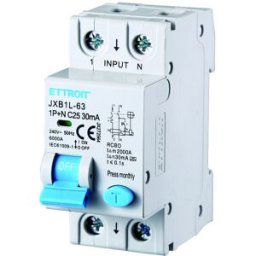Ettroit Interruttore Magnetotermico Differenziale 1p+n 25a 30ma 220v 6ka Classe A - Jx272564