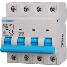 Ettroit Interruttore Magnetotermico Quadripolare 4p C6 6 A 6 Ka Iec60898-1 Jx140660