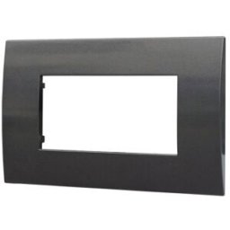 Ettroit Placca Plastica Serie Venus 4p Colore Acciaio Scuro Compatibile Con Vimar Arke Va83407