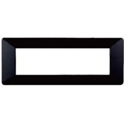 Ettroit Placca Compatibile Vimar Plana 7 Moduli Plastica Colore Nero Ev83702