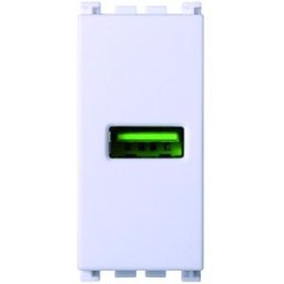 Ettroit Presa Usb 5v 2.1a 1 Posto Usb-A Colore Bianco Compatibile Vimar Arke Va2401b