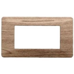Ettroit Placca Compatibile Vimar Plana 4 Moduli Plastica Colore Legno Chiaro Ev83404