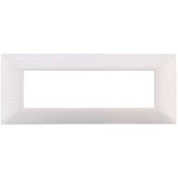 Ettroit Placca Compatibile Vimar Plana 7 Moduli Plastica Colore Bianco Satinato Ev85601