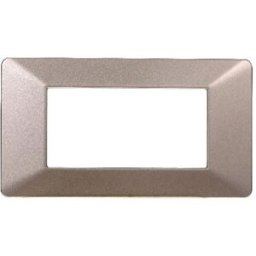 Ettroit Placca Compatibile Vimar Plana 4 Moduli Plastica Colore Bronzo Ev83410