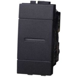 Ettroit Deviatore Assiale 1p 16a 250v Compatibile Bticino Livinglight Colore Nero