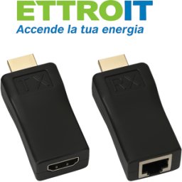Ettroit Extender 30mt Hdmi A Rj45, Per Cavo Cat 5e/6, 1080p, Prolunga/adattatore Passivo Trasmissione Fino A 30 M