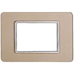 Ettroit Placca Compatibile Vimar Plana 3 Moduli Vetro Colore Oro Ev84311