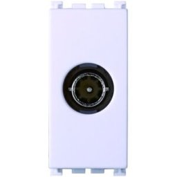 Ettroit Connettore Tv Maschio Passante, Colore Bianco , Compatibile Vimar Arke Va2253b