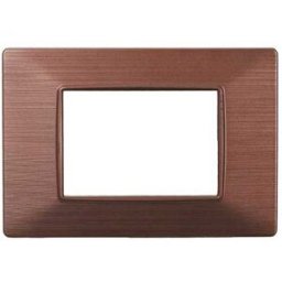 Ettroit Placca Compatibile Vimar Plana 3 Moduli Plastica Colore Bronzo Satinato Ev85310