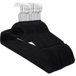 SONGMICS Pacco di 20 Grucce in Velluto, Nero