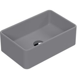 HudsonReed Lavabo Appoggio Rettangolare Moderno Grigio Opaco 365x235mm (No Fori)