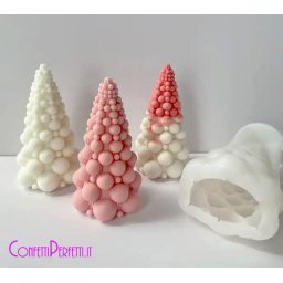 Albero di Natale a Bolle di 10 cm. Stampo in silicone per Candele e Saponi