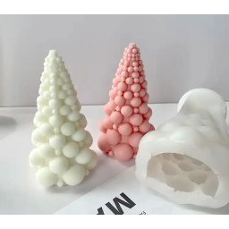 Albero di Natale a Bolle di 14 cm. Stampo in silicone per Candele e Saponi