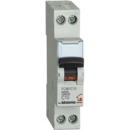 BTicino INTERRUTTORE MAGNETOTERMICO 1P+N 10A 4,5kA CURVA C 1 MODULO 230 Va.c.