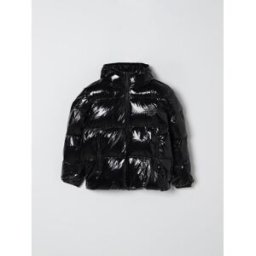 Dsquared2 Piumino lucido con logo Nero Taglia 10