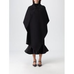 Fendi Cappa in lana vergine e seta Nero Taglia 40