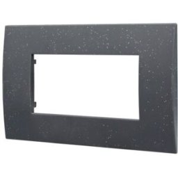 Ettroit Placca 4p Plastica Serie Venus Colore Nero Brillante Compatibile Con Vimar Arke Va83424