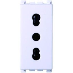 Ettroit Presa Bipasso Bivalente 2p+t 10/16a Colore Bianco Compatibile Con Vimar Arke Va2001b