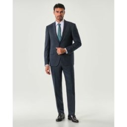 Rodolfo Pellizzari Abito Pellizzari drop6 blu micro pied de poule in tela di lana e seta Vitale Barberis Canonico
