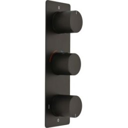 HudsonReed Miscelatore Termostatico da Incasso con Triplo Deviatore (3 Vie) - Nero - Lune