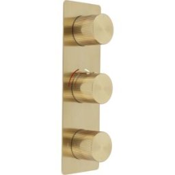 HudsonReed Miscelatore Termostatico da Incasso con Triplo Deviatore (3 Vie) - Oro Satinato - Lune