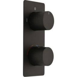 HudsonReed Miscelatore Termostatico da Incasso con Doppio Deviatore (2 Vie) - Nero - Lune