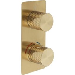 HudsonReed Miscelatore Termostatico da Incasso con Doppio Deviatore (2 Vie) - Oro Satinato - Lune