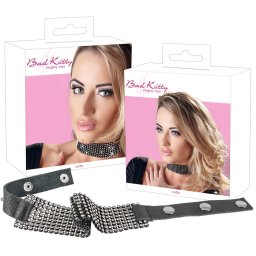 Bad Kitty - collare con strass - nero