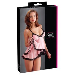 Cottelli - Babydoll trasparente con volant - lingerie sexy - M