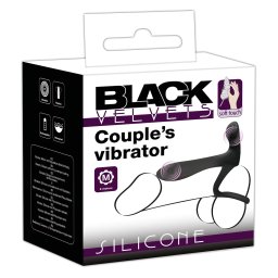 Black Velvets - vibratore coppia ricaricabile e anello fallico 2in1 - nero