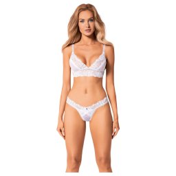 Obsessive - completo intimo pizzo - reggiseno e slip - bianco