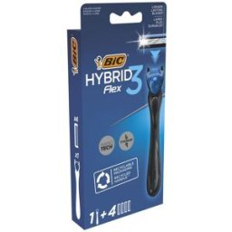 Bic Flex 3 Hybrid Rasoio con 4 Ricariche
