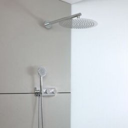 HudsonReed Sistema Doccia con Miscelatore Termostatico con Deviatore, Soffione e Doccetta (2 Vie) - Cromato - Lune