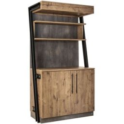 Vega Mobile bar Baristo Industrial con ante a battente ; 118x61x216 cm (LxPxH); quercia antica, manico nero
