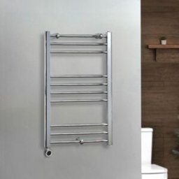 HudsonReed Scaldasalviette Elettrico Diritto Cromato - 800mm x 500mm - con Elemento Termostatico Wi-Fi Cablato - Kent - ECOSO by Hudson Reed