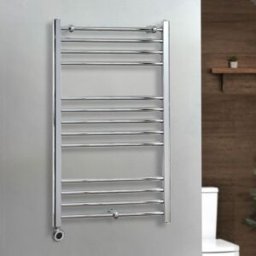HudsonReed Scaldasalviette Elettrico Curvo Cromato - 1000mm x 600mm - con Elemento Termostatico Wi-Fi Cablato - Kent - ECOSO by Hudson Reed