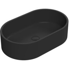 HudsonReed Lavabo Appoggio Ovale Nero Opaco 565x350mm – Moderno