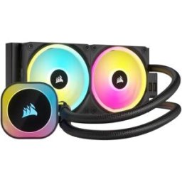 Corsair Icue Link H100i Rgb Aio 240 Dissipatore A Liquido Per Cpu 240mm 2 Ventole Qx120 Rgb Lga 1700 Amd Am5 Nero