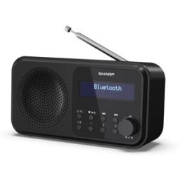 Sharp Dr-P420(Bk) Radio Digitale Portatile Dab Dab+ Fm Con Rds Bluetooth 5.0 Funzione Sveglia Jack 3.5mm Alimentazione Usb O Batteria Con Antenna Telescopica Nero