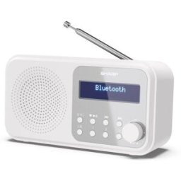 Sharp Dr-P420(Wh) Radio Digitale Portatile Dab Dab+ Fm Con Rds Bluetooth 5.0 Funzione Sveglia Jack 3.5mm Alimentazione Usb O Batteria Con Antenna Telescopica Bianco