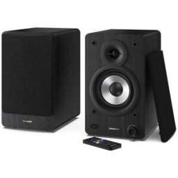 Sharp Cp-Ss30(Bk) Altoparlanti Attivi A 2 Vie Cassa In Legno 60 W Rms (2 X 30 W) Bluetooth V 5.0 Usb Ottico Ausiliario E Rca Regolazione Bassi E Alti Griglie Rimovibili Telecomando Nero