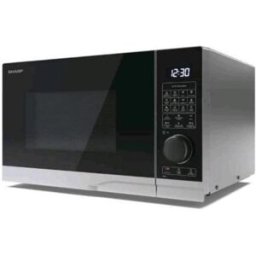 Sharp Yc-Pc284ae-S Forno A Microonde 900w Con Grill 1250w E Convezione 2200w 28lt Controllo Digitale 10 Livelli Di Potenza Nero Argento