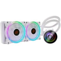 Noua Siberus Tr241 Raffredamento A Liquido Per Cpu Intel Amd Trp 200w Infinity Mirror 2 Ventole 120mm Pwm Argb Silenziose Bianco