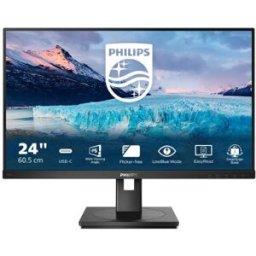 Philips 243s1/00 23.8 Led Ips Full Hd 16:9 75hz 4ms Contrasto 1.000:1 Hub Usb Hdmi Displayport Usb-C 65 Docking Altoparlanti Incorporati Nero
