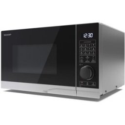 Sharp Yc-Pc254ae-S Forno A Microonde Combinato Grill 1200w Convezione 2050w 25lt Controllo Digitale 10 Livelli Di Potenza Nero Argento