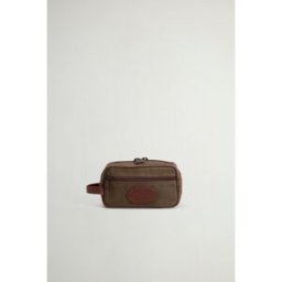 Woolrich unisex Trousse da viaggio in puro cotone cerato Verde Taglia ONE
