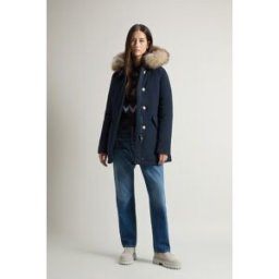 Woolrich donna Arctic Parka in Urban Touch con pelliccia removibile Blu Taglia XS