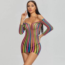 Lencería Body Mallas Sexy Cobertura Arcoiris
